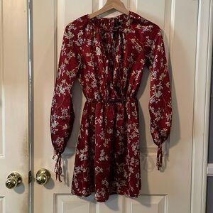 Floral Red Mini dress
